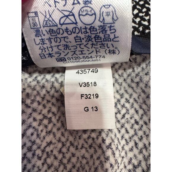 Lands' End Black White Pull On Flowy Skirt Sz M (10-12) - Picture 3 of 9